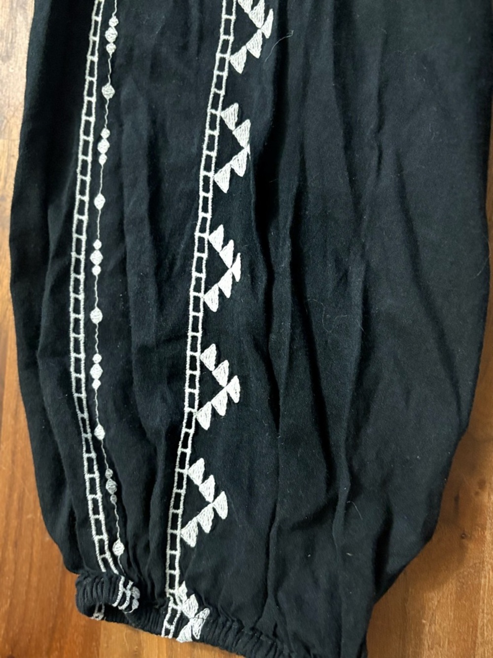 Old Navy Black Sheer Embroidered Button-Front Blouse - Picture 5 of 6